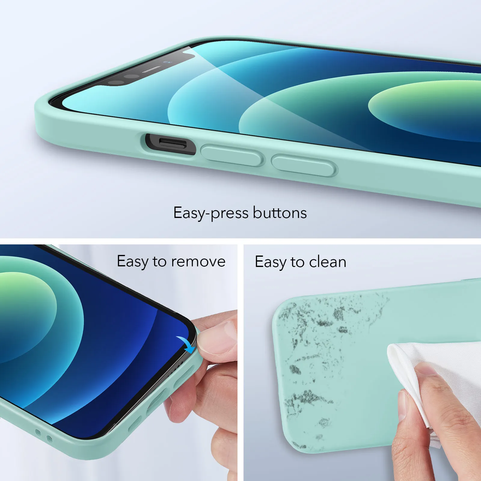 ESR for iPhone 12 Case for iPhone 12 Pro Max Silicone Rubber Cover for iPhone 12 mini/12/12 Pro Original Liquid Silicone Soft