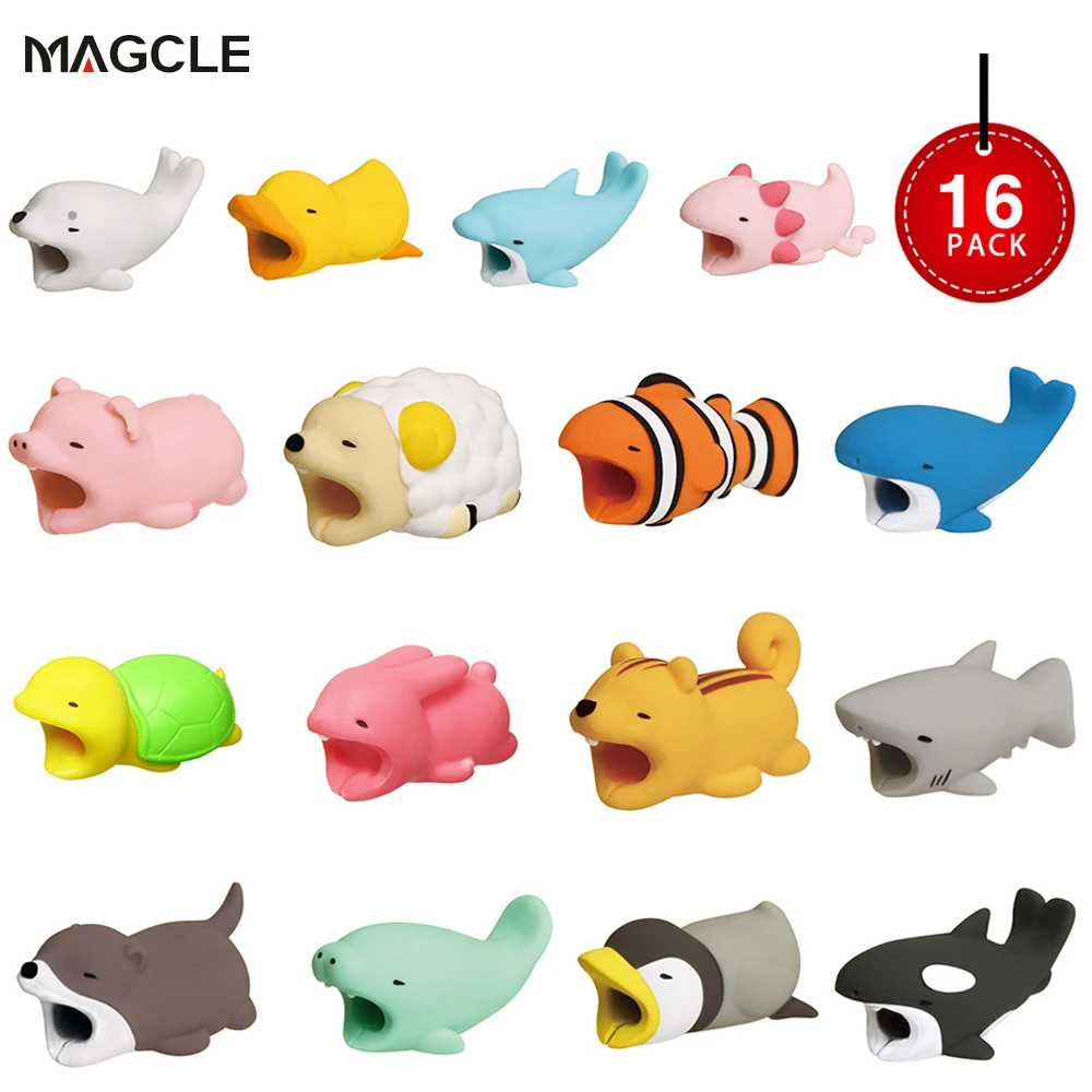 Magcle милые животные укусы намотчик для iPhone USB кабель протектор Органайзер Chompers
