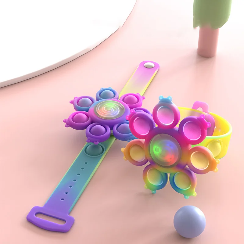 

1pcs Funny Gadgets Toy Push Spinner Wristband Silicone Bracelet Fidget Sensory Antistress Unzip relieve pression Bracelets Toys