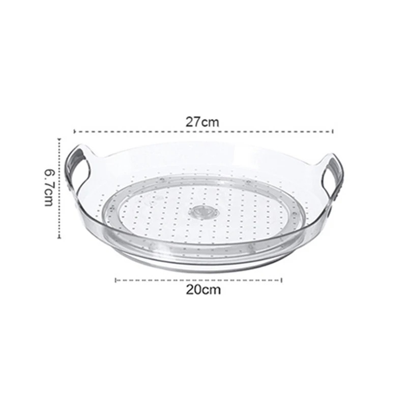 

Turntable Organizer Non-Slip Storage with Handle Container for Kitchen Bathroom Bedroom Parlor TN99