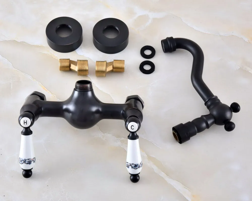 Черный Масляный латунный Смеситель для ванной и кухни смеситель раковины кран с