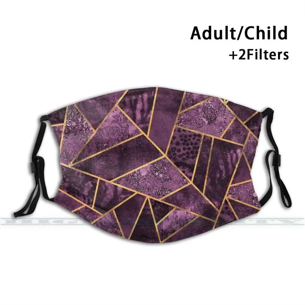 

Plum Stone Custom Design For Adult Kids Anti Dust Filter Diy Cute Print Washable Mask Abstract Graphic Lines Geometry