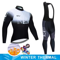 ropa ciclismo warm ineos winter thermal fleece cycling clothes mens jersey suit outdoor riding bike mtb clothing bib pants set