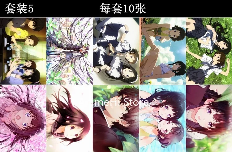 

10 pcs/set Anime Hyouka posters Oreki Houtarou Chitanda Eru Fukube Satoshi Ibara Mayaka wall pictures for Colletion A3 Stickers