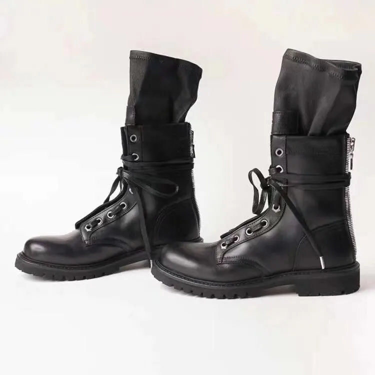 Botas Mujer осенние носки Армейские сапоги Для женщин кожаный бурдюк Feminina дамские