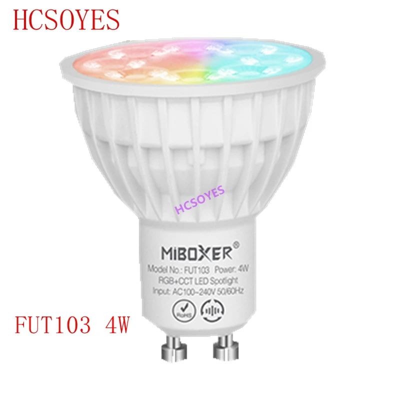 Miboxer FUT103 4 Вт GU10 RGB + CCT Светодиодный точечный светильник с регулируемой яркостью