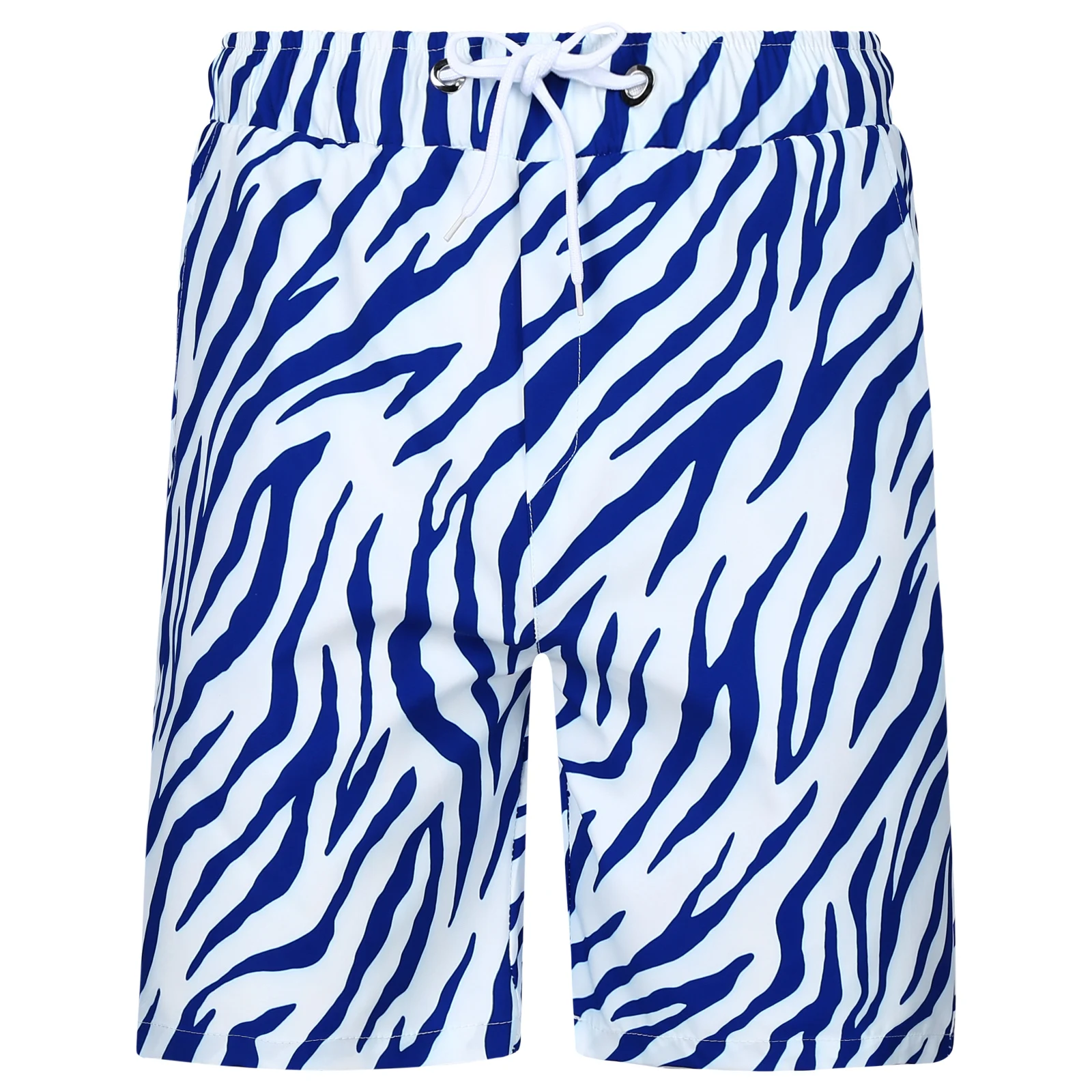 

Men Stylish Leisure Shorts Sleep Bottoms 2021 Swim Trunks Summer Beach Zebra Stripe Leopard Print Drawstring Shorts with Pockets
