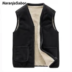 Мужской шерстяной жилет без рукавов NaranjaSabor, Повседневная Уличная одежда с защитой от ветра, Толстая теплая верхняя одежда, N618, для зимы, 2019