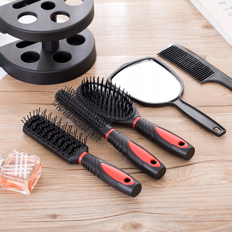 

5Pcs/set Professional Hair Brushes Anti-Static Comb Set Women Hair Care Massage Hairbrush With Mirror Wet/Dry Curly Styling Tool
