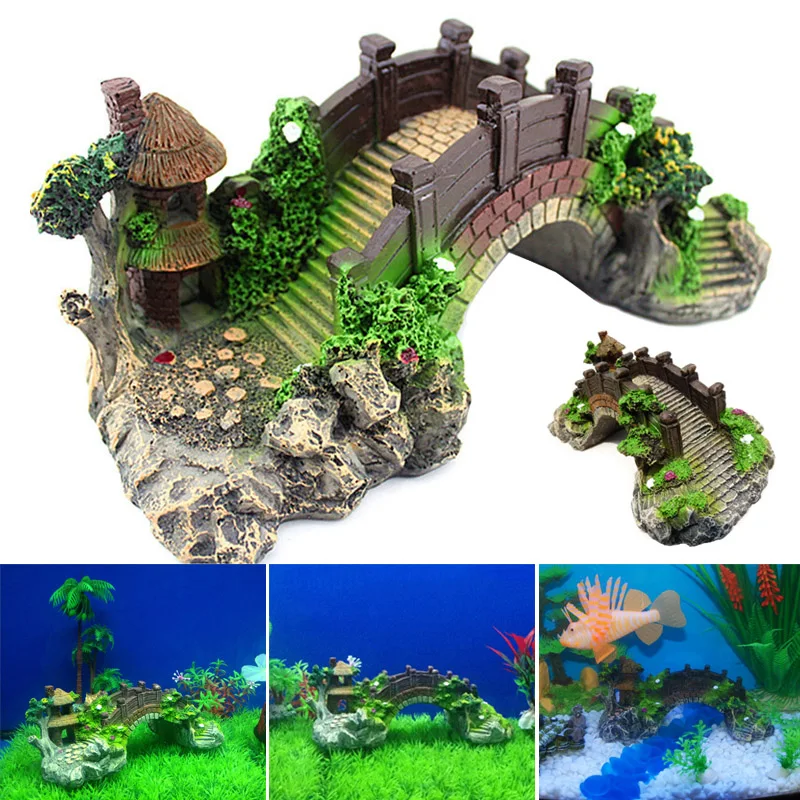 Аквариумный винтажный декоративный мост Ландшафтные украшения павильон