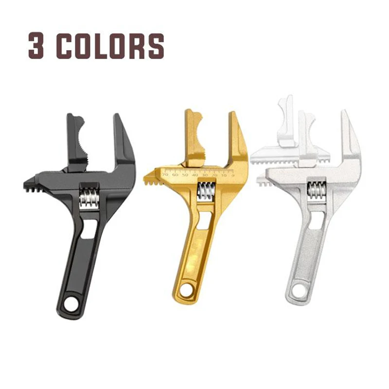 

Multi-Function Plumber Wrench Repair Tool Adjustable Wrench Short Shank Large Opening Bathroom Spanner Wrench EL