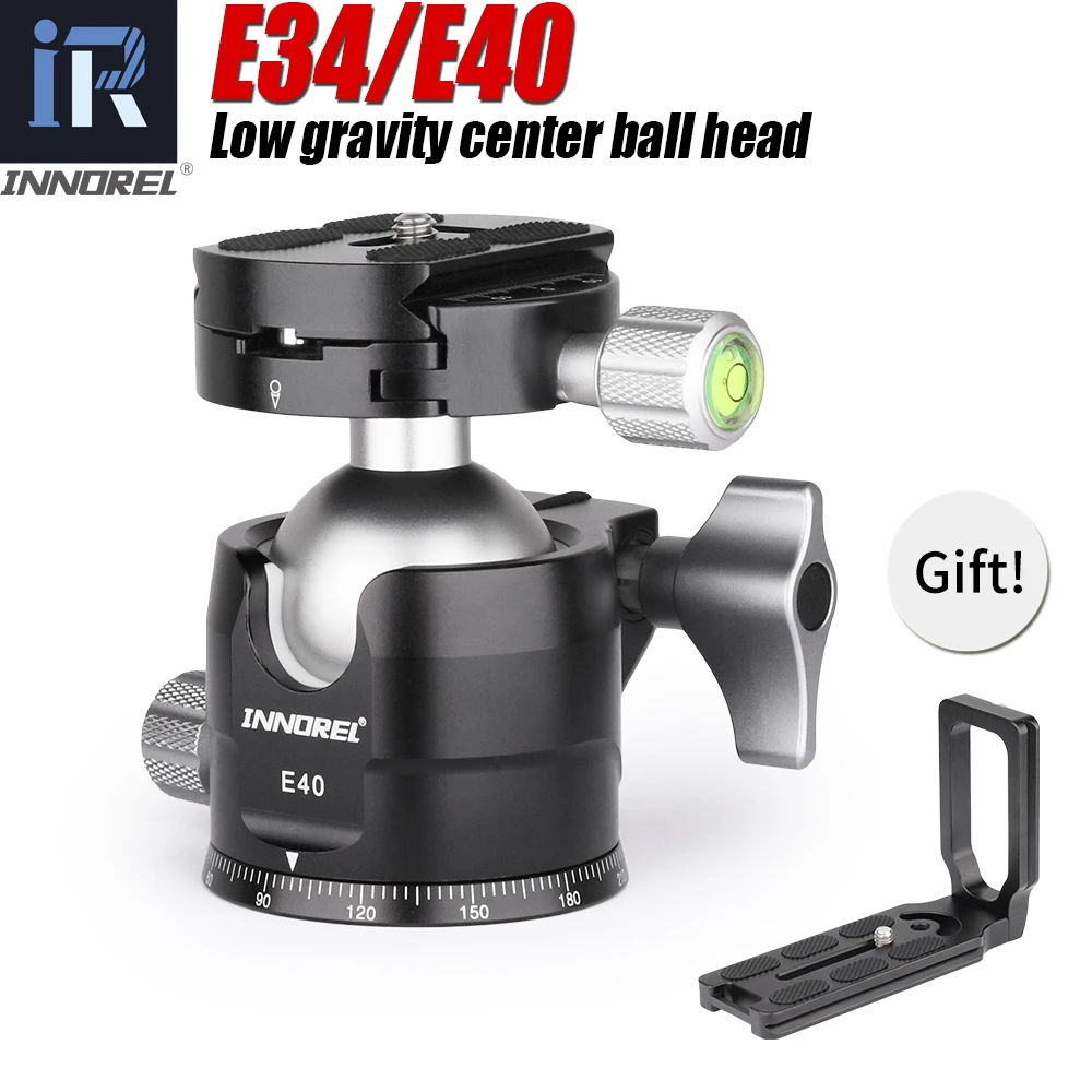 

E34/E40 профессиональная шаровая Головка для штатива низкопрофильный гравитационный центр панорамная шаровая Головка с L Q.R.Plate CNC для цифровой...