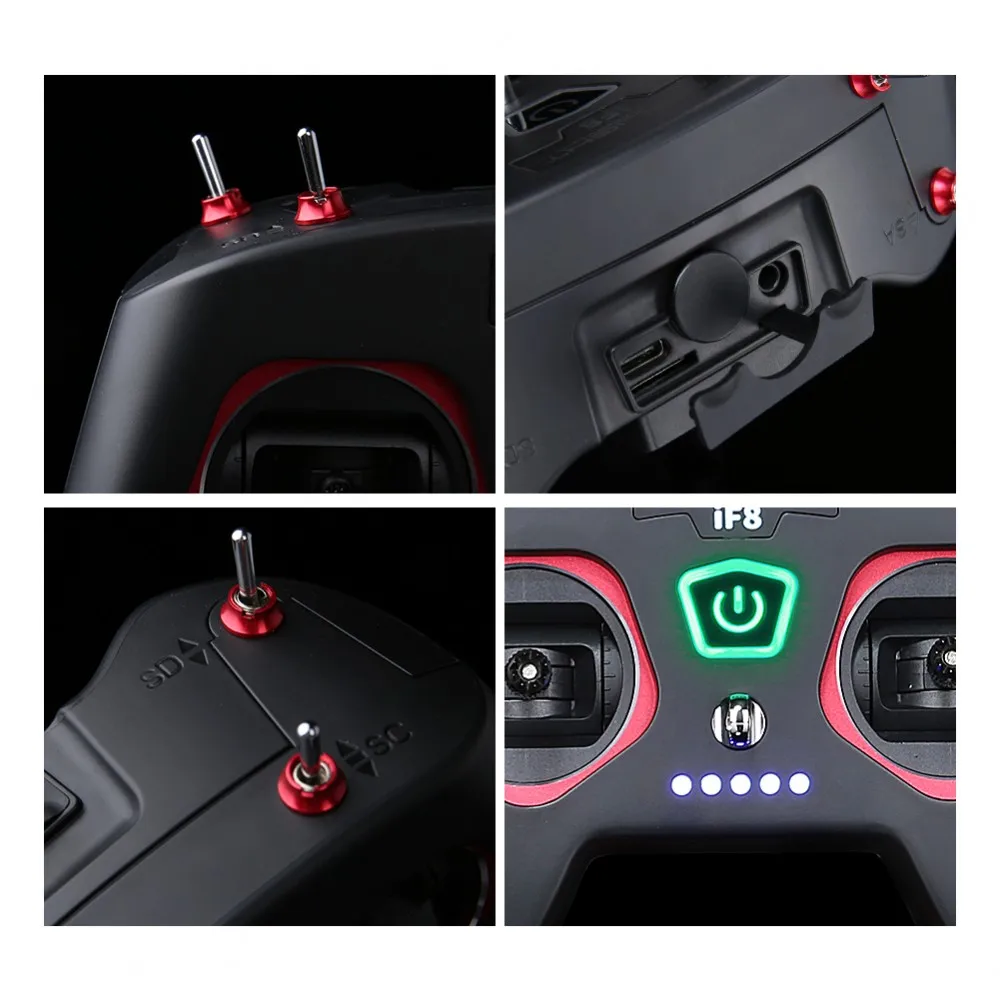 

IFlight IF8 FPV OpenTX Remote Controller 160X130X45mm 2.4G 8CH CC2500 Multi-Protocol D8 D16 R81 Receiver for FPV Racing Drones