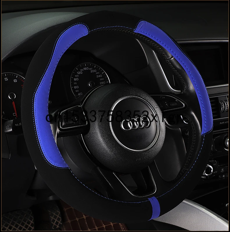 

For Audi Q5 Q2 Q3 Q7 A4L A6L A3 A5 A7 A8L Car leather steering wheel cover cowhide car accessories wheel cover