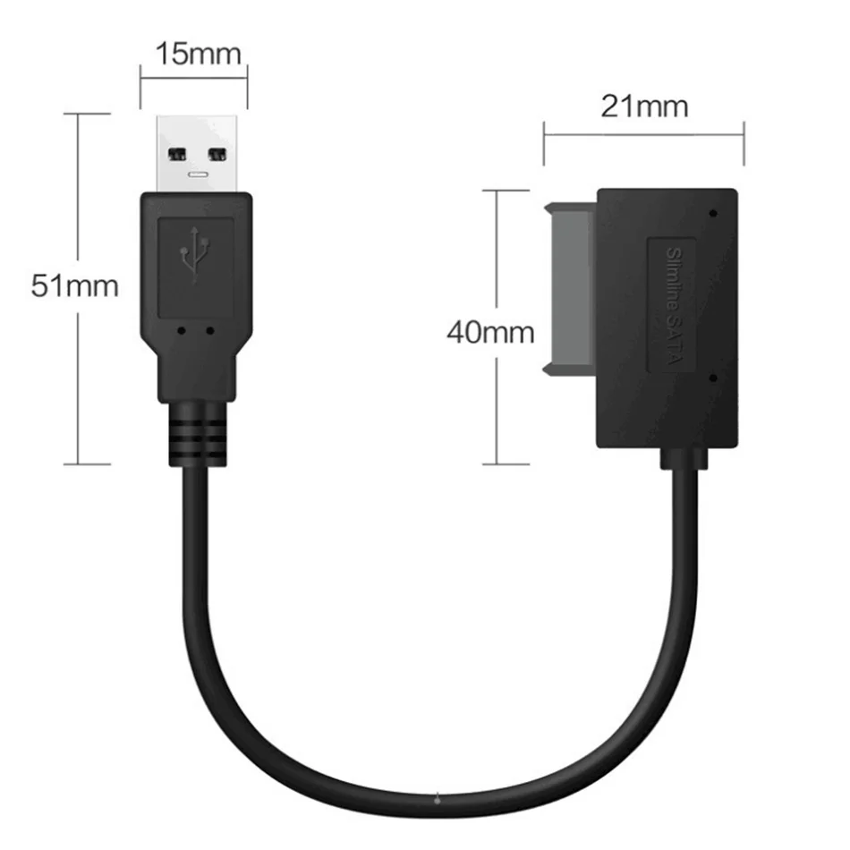 Адаптер WVVMVV USB 2 0 для Mini Sata II 7 + 6 13Pin кабель-преобразователь ноутбука CD/DVD ROM