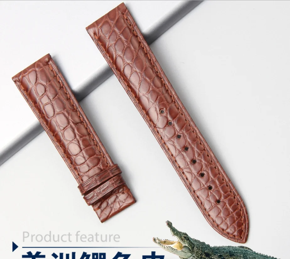 

Ремешок из крокодиловой кожи, двусторонний круглый альтернативный ремешок для часов dw Tissot, индивидуальный ремешок из кожи для мужчин и женщ...