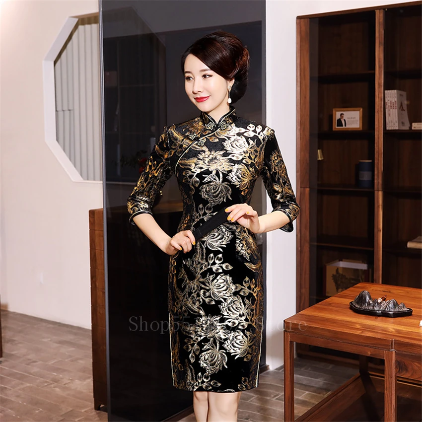 Китайское платье Ципао для женщин и девочек традиционное винтажное свадебное