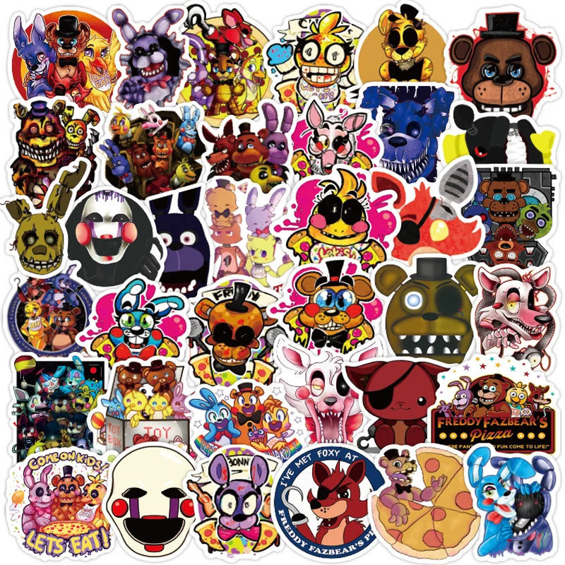 50 шт. анимация с героями игры пять ночей Фредди (наклейки ПВХ Водонепроницаемый