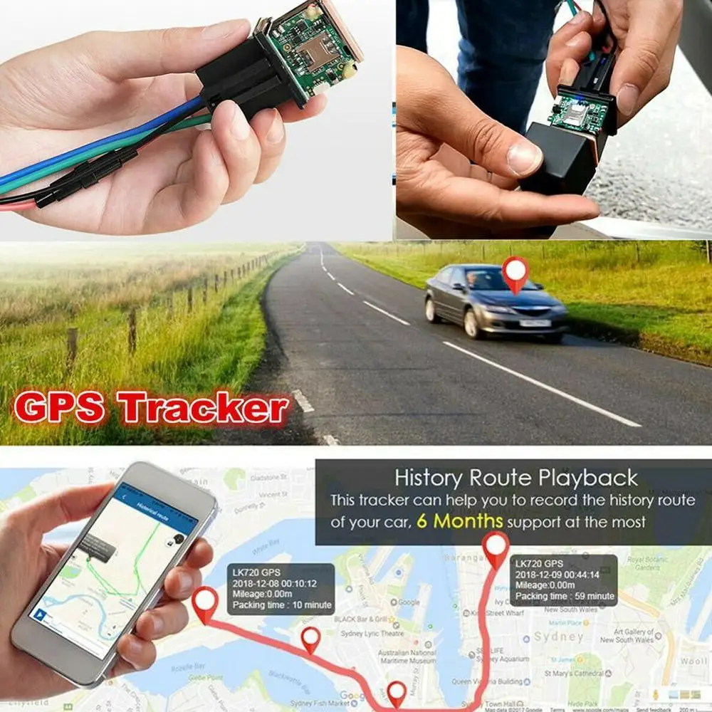 Автомобильный GPS-трекер реле слежения GSM локатор дистанционное управление