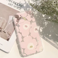 fashion summer pink flower phone case for iphone 12 mini 11 pro max x xr xs 8 7 se 2020 soft silicone shockproof cute cover capa