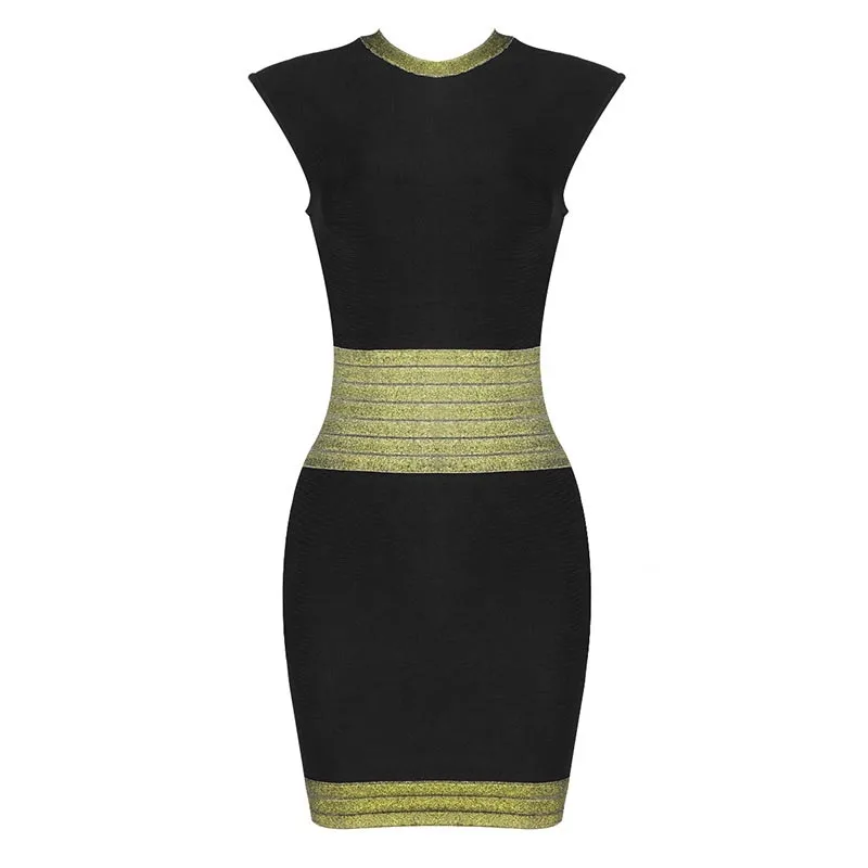 

Read to Ship Women's Fashion Clothing Sleeveless Mini Design Black Elegant Bandage Dress