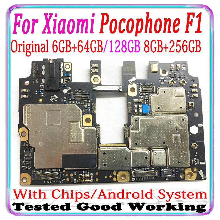 256 Гб телефон для Xiaomi Pocophone Poco F1 материнская плата 128 64 логическая оригинальная