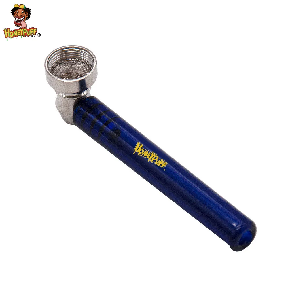 HONEYPUFF Высококачественная стеклянная трубка для дыма с прозрачной ручкой 93 мм
