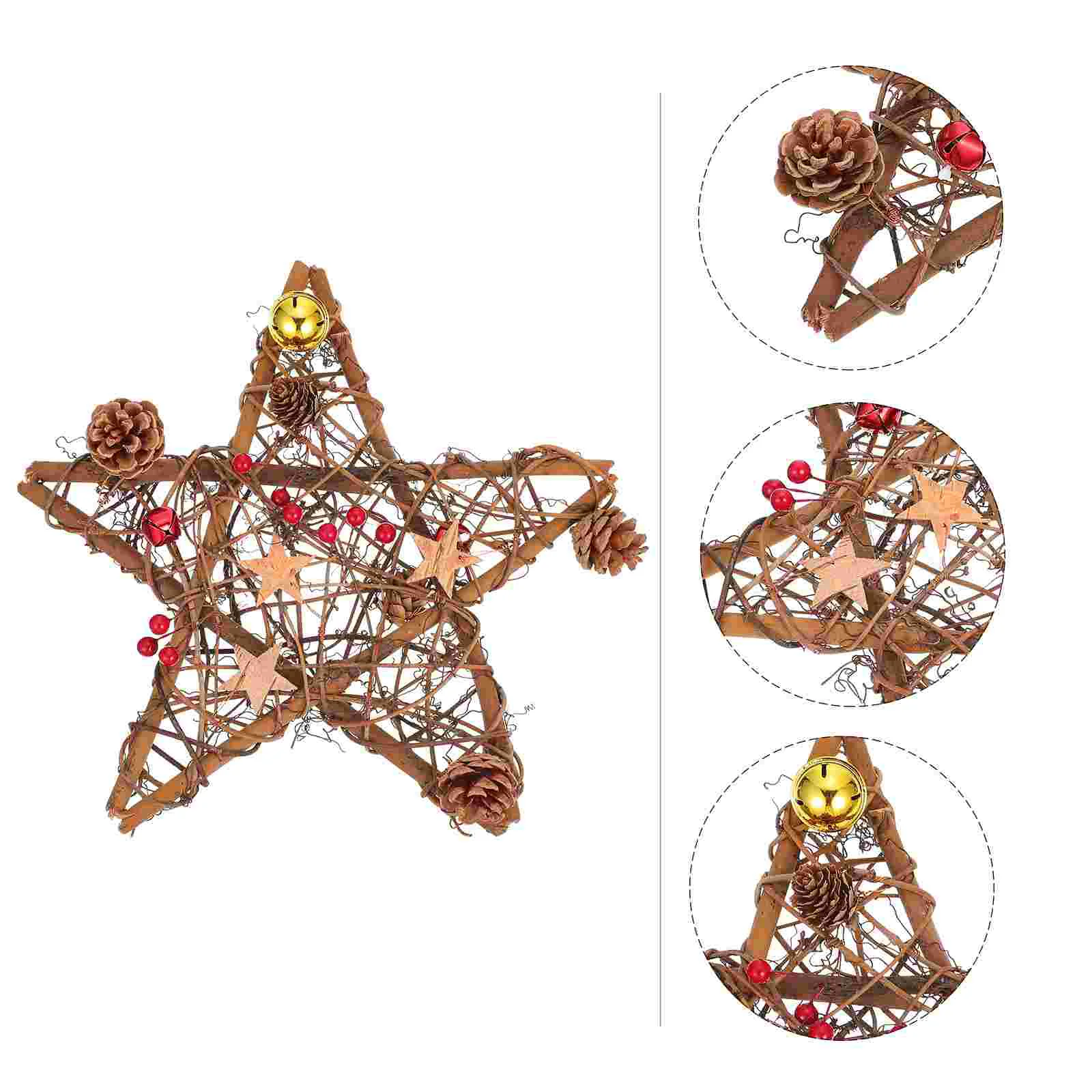 

Рождественская пятиконечная звезда, гирлянда, подвеска, Рождественский венок, подвесной Декор (светильник