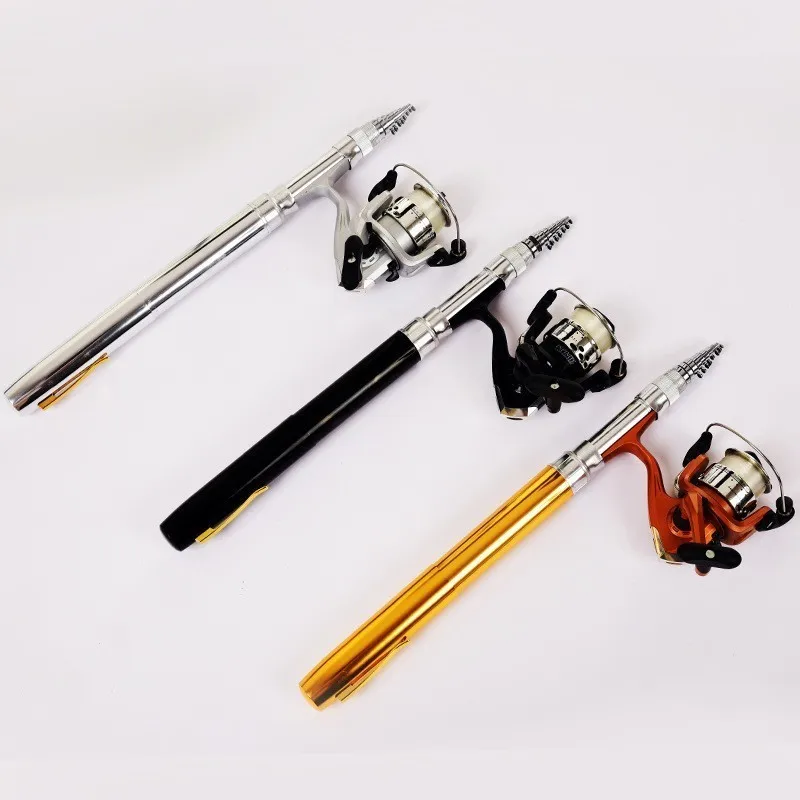 2 1 м Мини Телескопическая Ручка рыболовной удочки катушка для спиннинга линия