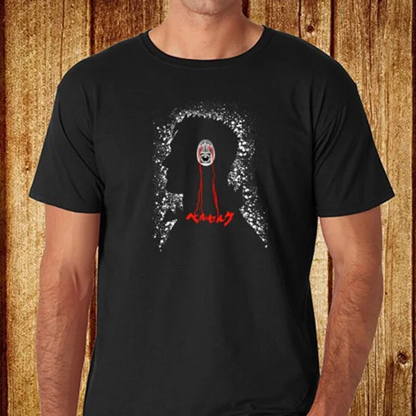 

New Berserk The Black Swordsman Anime Manga Men's Black T-Shirt Size S-3XL