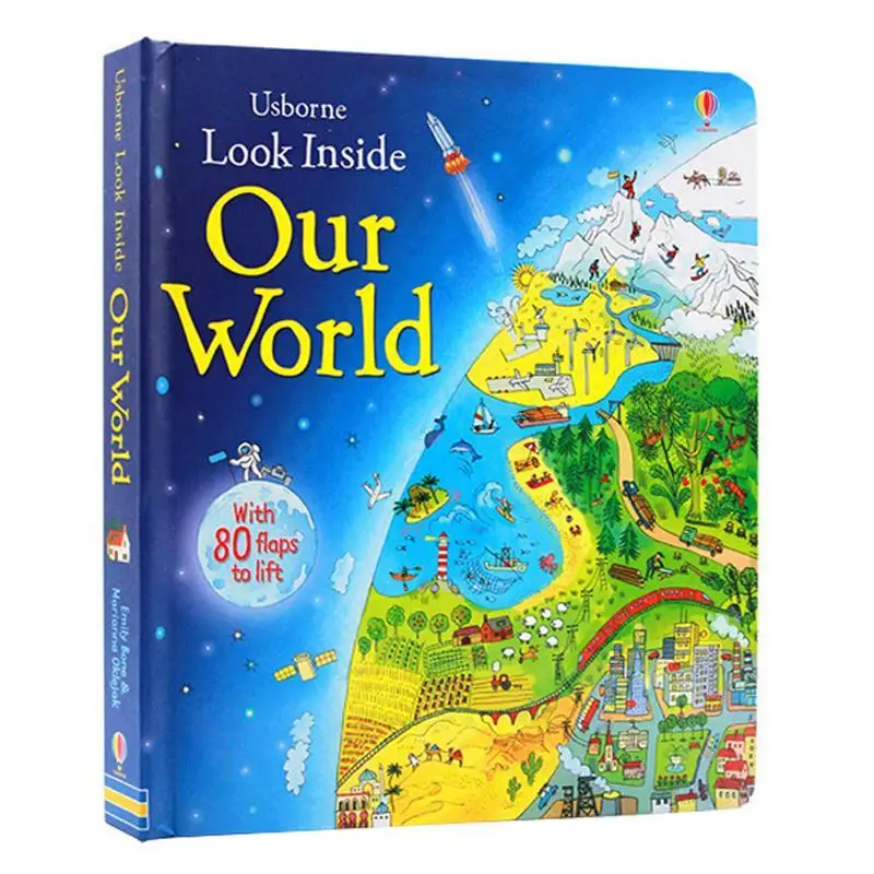 

Children's English Enlightenment Photo Book, Our World's Educational Book, Nearly 200 Learning Points, 80 Places to Choose