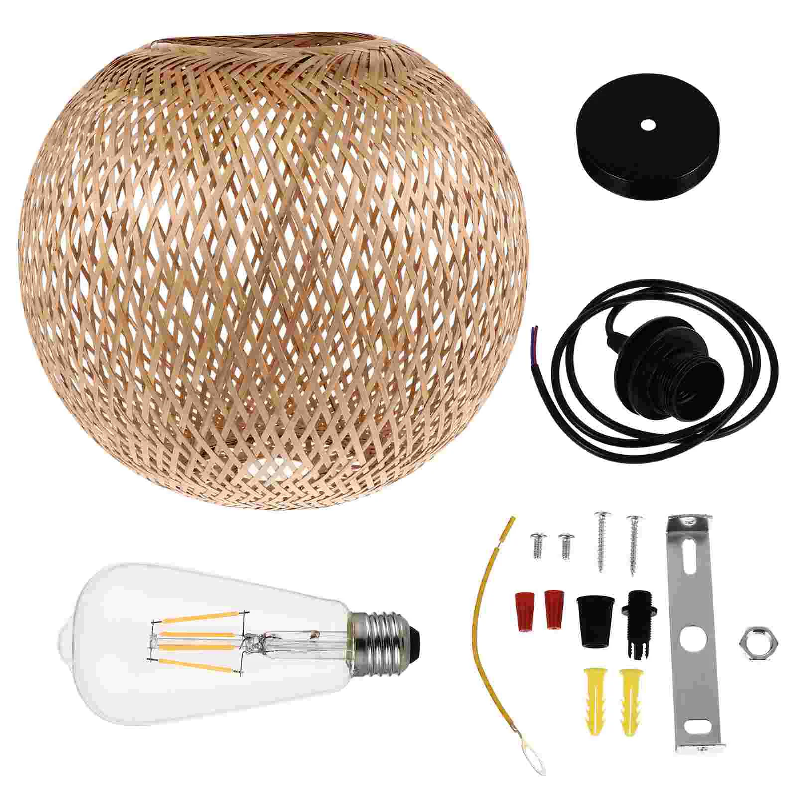 

1 Set Bamboo Woven Light Ceiling Lamp Chinese Style Hanging Lamp (with Light)