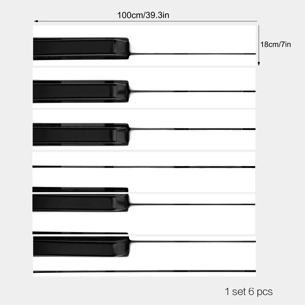 6 шт./компл. плитки для ключей пианино настенные лестницы наклейки самоклеющиеся