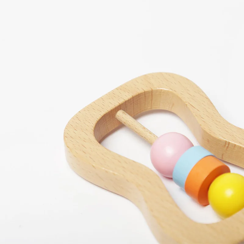 

New set of wood rattling color pheasant flower hand rattling baby early education lighting toys