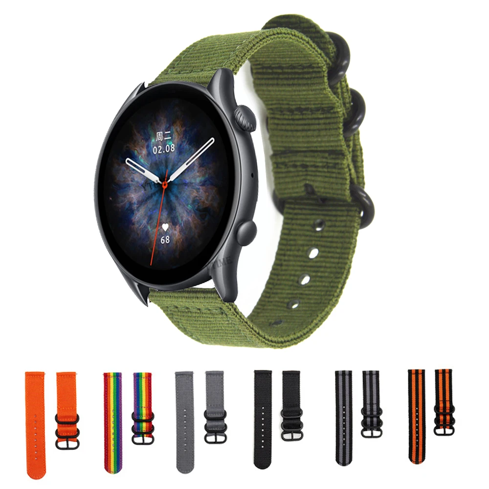 

Amazfit GTR 3 Pro Strap 22mm Nylon Canvas Watchband For Huami Amazfit Pace/ Stratos Wrist Band Amazfit GTR 2 2E GTR2 GTR3 Correa