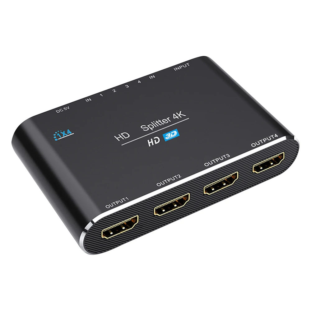 

1 in 2/4 Out 3D 4K@30HZ HDMI-compatible 1.4 Splitter Amplifier HDMI-compatible Splitter Converter HD 1080P Dual Display for DVD