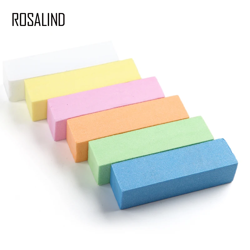 ROSALIND Nail Files For Manicure Buffer Pulishing Tools Semi Permanent Sponge Buffering Sanding Block Gel Art | Красота и здоровье