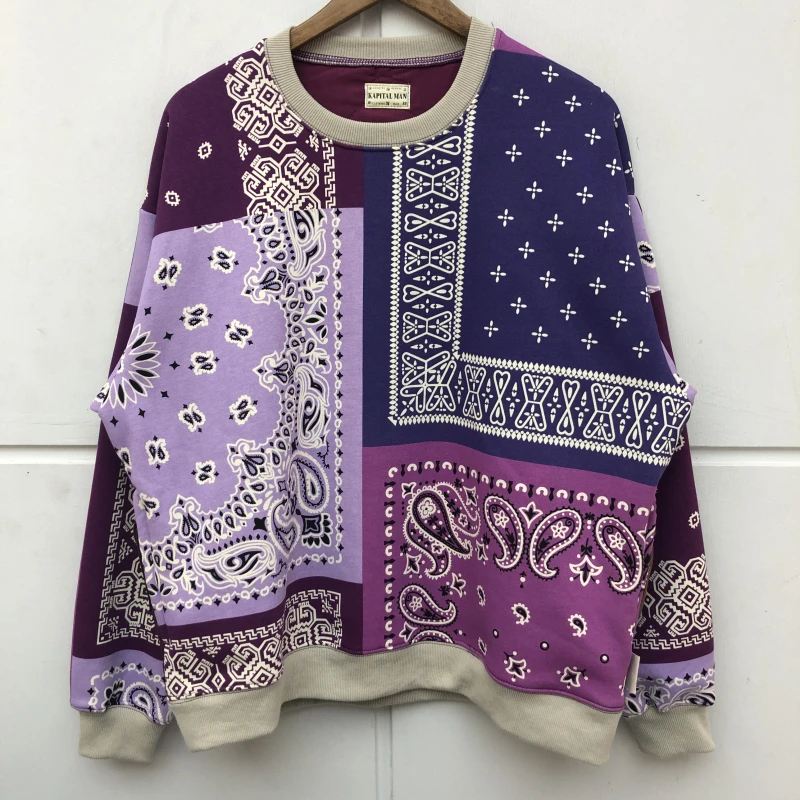 

New 2021 Men Paisley KAPITAL CRIPS BLOODS Cashew Hoodies Hoody hooded Sweatshirts velvet Cotton Drake Thicken Fleece #K6