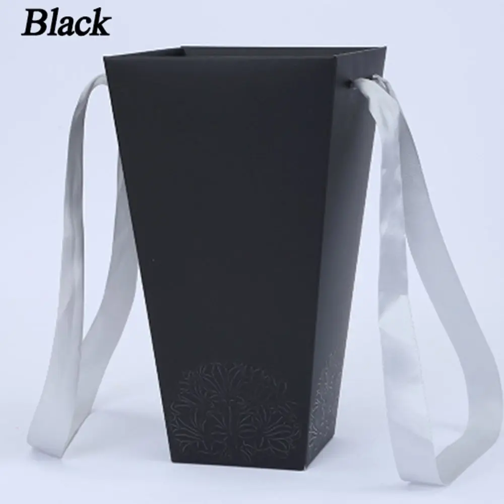 B(black) 165*120 мм новые круглые бумажные коробки для цветов с крышкой, ведерко для цветов, подарочная упаковочная коробка, подарочные коробки для конфет, вечерние, Свадебные Поставки - Цвет: B(black)