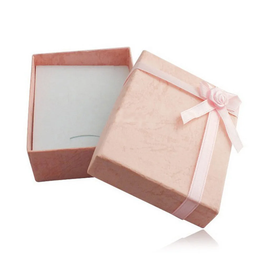 Cuboid Bowknot Bracelet Necklace Bangle Jewelry Holder Case Gift Packing Box Organizer Display wedding | Украшения и аксессуары