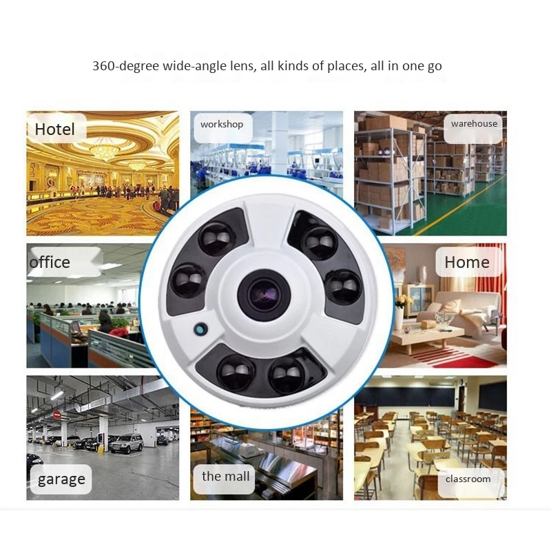 

Panoramic Fisheye Wide-Angle Ahd Coaxial Camera Night Vision 360-Degree Infrared Surveillance Anti-Theft Hd 720P Camera