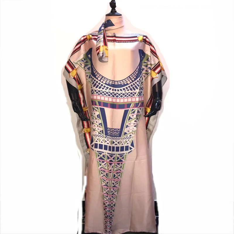 Новинка 2020 г. модные длинные платья из итальянского шелка Дашики с красивым