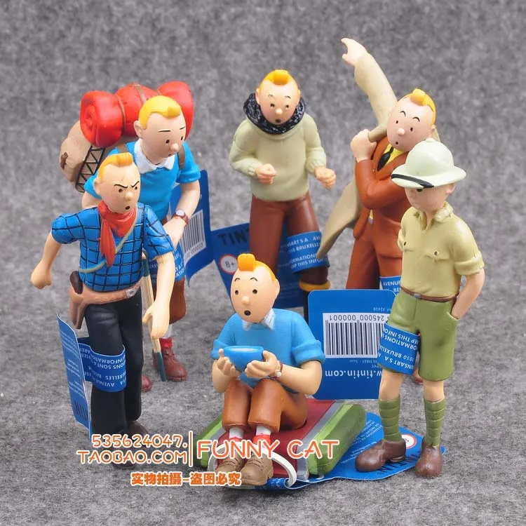 6 шт./компл. новые приключения Тинтина Herge Les Aventures de Tintin 8 см фигурка модель подарок