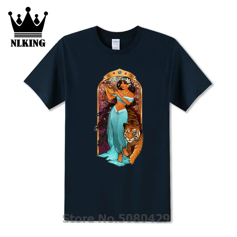 Забавная футболка Nouveau Art Princess Let Ваше сердце решите короткий рукав 100% хлопок Тигр