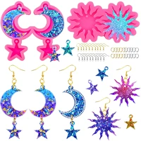 earring resin molds sun moon stars silicone resin mold for women diy jewelry crafts making keychains necklace pendant