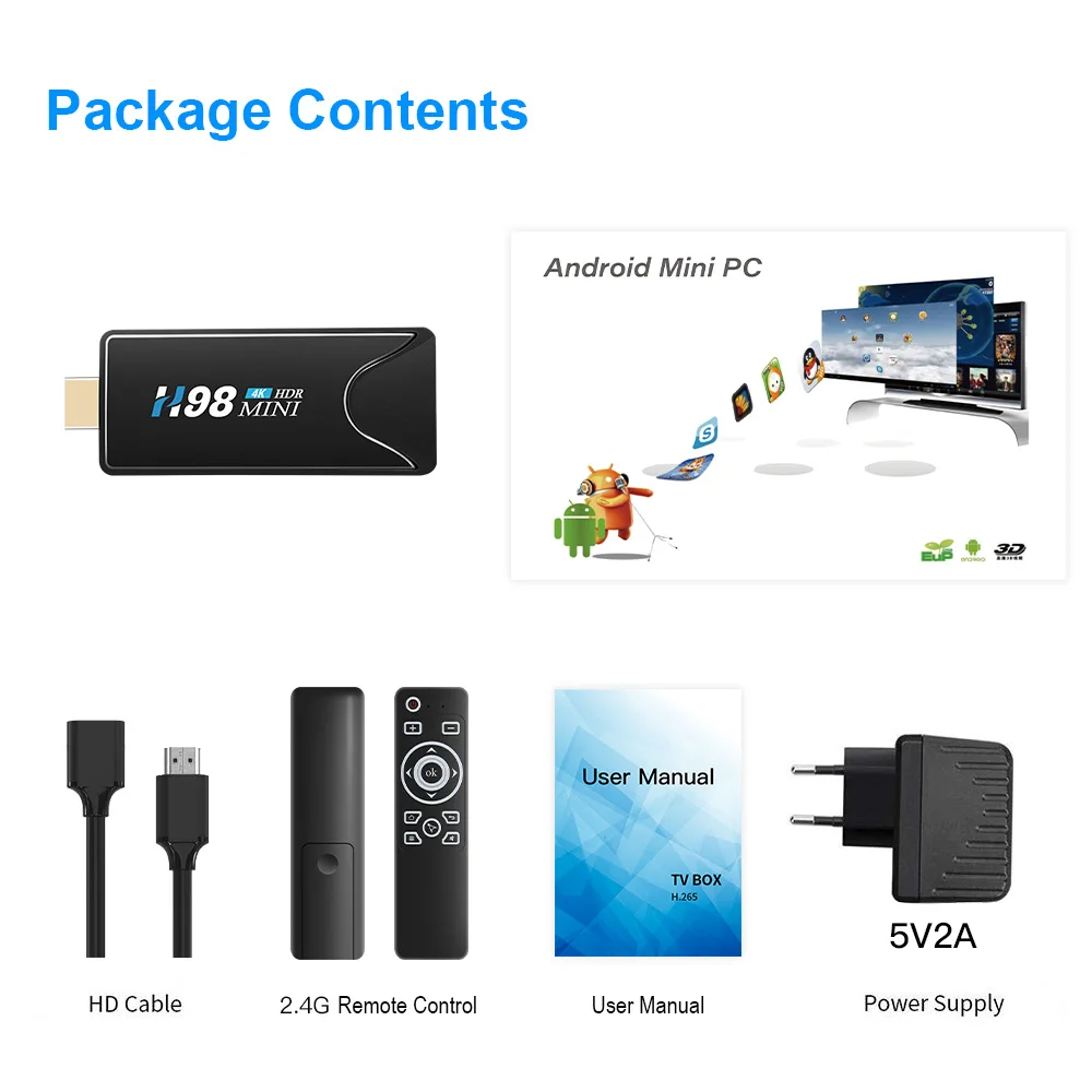 Newest KimTin Quad core MK809IV Mini PC TV Dongle 2GB DDR3 16GB ROM Android 10.0 Bluetooth 2.4G 5.8G Wifi 4k H.265 Google TV BOX images - 6