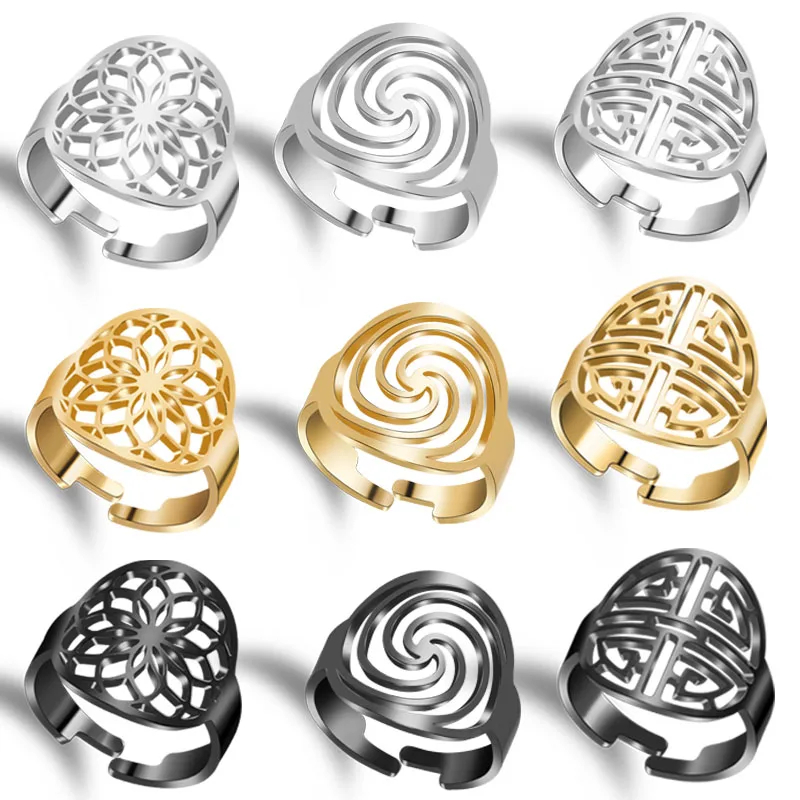 Мужское кольцо Triskele из нержавеющей стали 316L викингов символ Сицилии Прямая