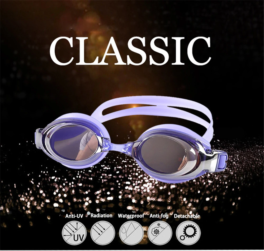 Оптические плавательные очки для близорукости 200-800 градусов взрослых по рецепту