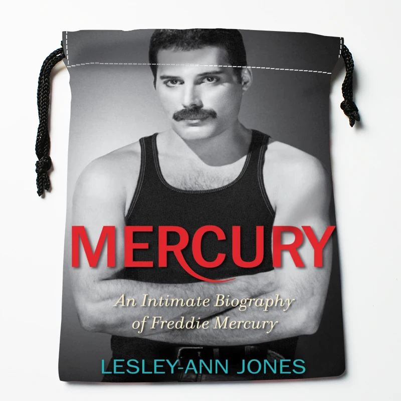 Новое поступление Freddie Mercury сумки на шнурке с принтом 18x22 см Мягкая атласная ткань
