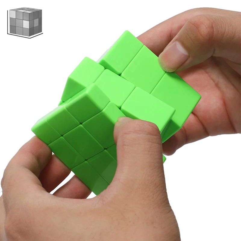 QiYi 3x3x3 скоростной кубик Профессиональный cubo magico литая головоломка с покрытием скоростной поворот обучающие и образовательные игрушки - Цвет: Green